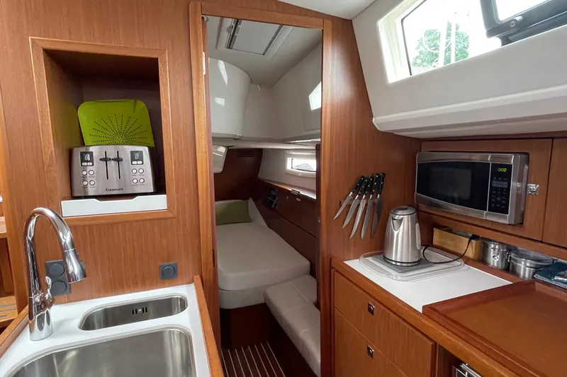 Slide: The Image of Interior of 2013 Bavaria Vision 42 yacht with kitchen and cozy cabin. - 68