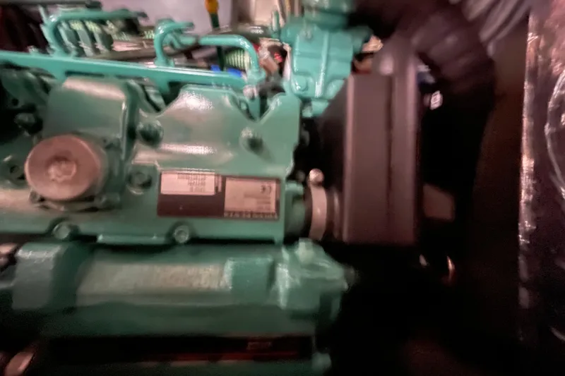 Slide: The Image of Engine of a 2013 Bavaria Vision 42 sailboat, close-up view. - 72