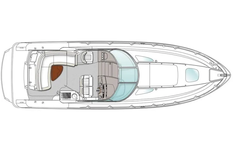 Slide: The Image of Top view layout of 2015 Sea Ray 350 Sundancer yacht. - 20