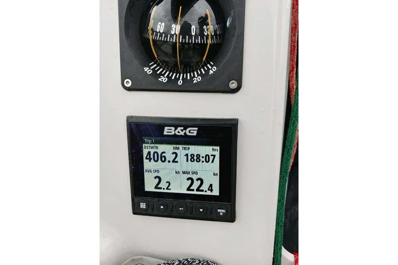 Slide: The Image of Compass and B&G display on 2020 Dehler 30 OD sailboat showing trip data. - 23