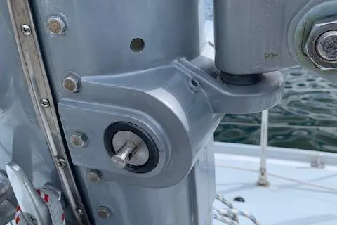 Slide: The Image of Control panel and gauges inside a 1995 Little Harbor 51 Pilothouse yacht. - 23