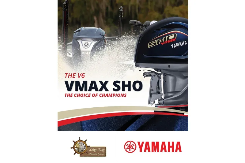 Slide: The Image of Yamaha VMAX SHO outboard motor advertisement, featuring powerful V6 engine. - 19