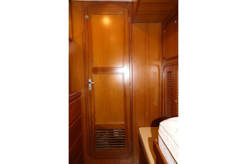 Slide: The Image of Wooden interior door in 2002 Tayana 460 Vancouver Pilothouse yacht cabin. - 41