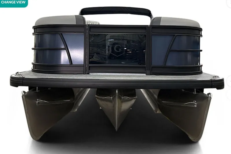 Slide: The Image of 2026 Godfrey Sweetwater 22' Tritoon, front view, sleek design, modern pontoon boat. - 3
