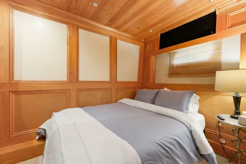 Slide: The Image of Luxurious bedroom interior on 2018 Avenger Custom Luxury Catamaran Coastal Cruiser. - 27