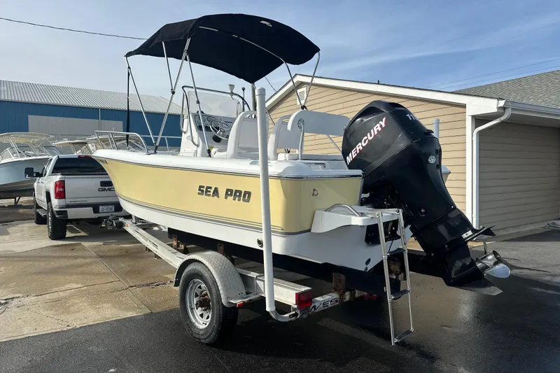Slide: The Image of 2008 Sea Pro 186 Center Console boat on trailer. - 23