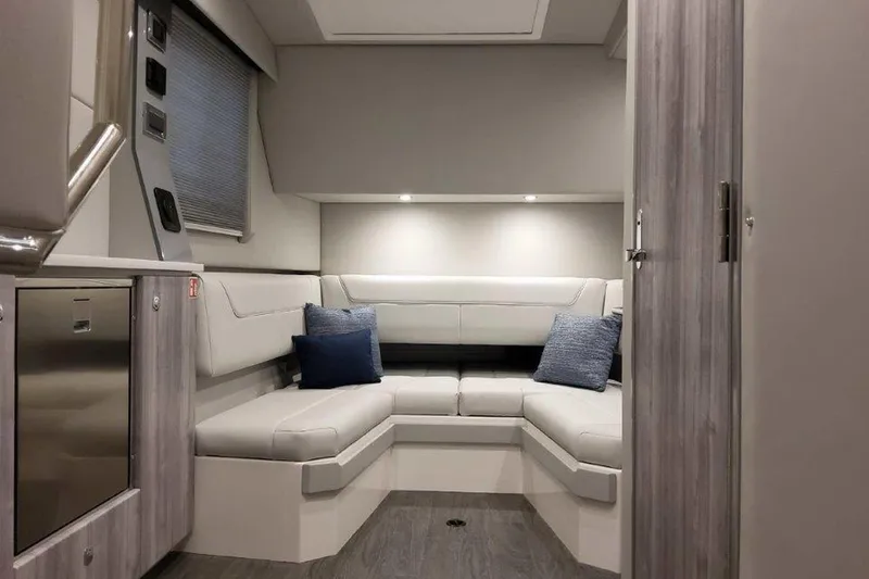 Slide: The Image of 2026 Formula 400 Super Sport Crossover boat interior with sleek seating and modern design. - 23