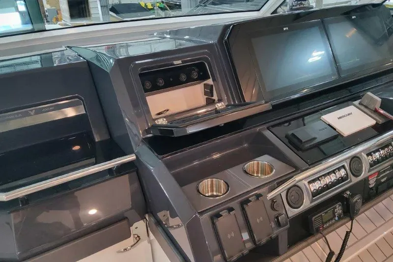 Slide: The Image of Engine room of 2026 Formula 400 Super Sport Crossover with control panel and wiring. - 46