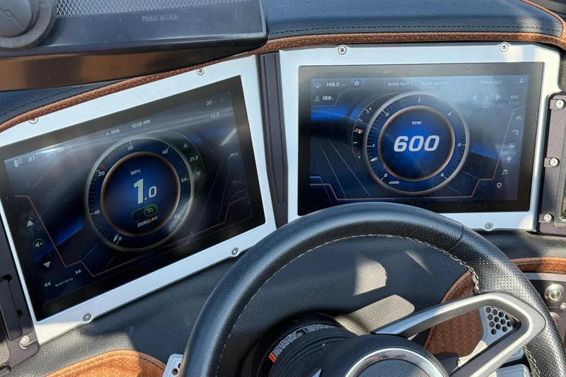 Slide: The Image of 2023 Centurion Ri230 dashboard with dual digital displays showing speed and RPM. - 17