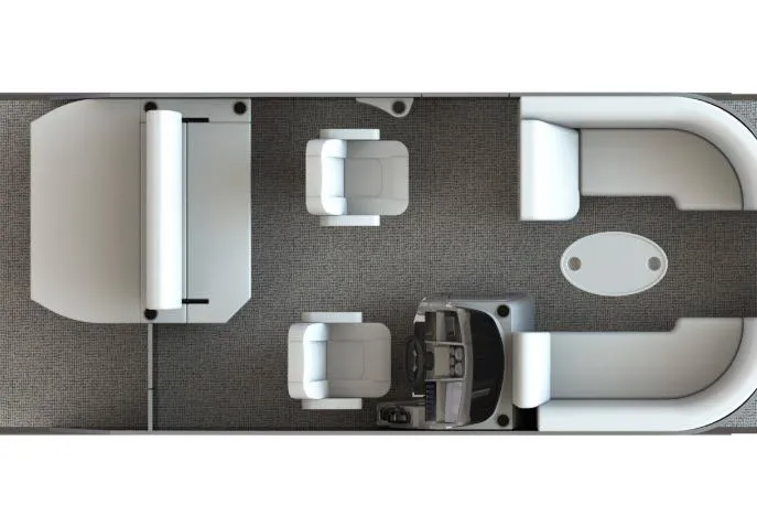 Slide: The Image of Top view of 2026 Sylvan MIRAGE 822 CLZ DH boat interior layout. - 2
