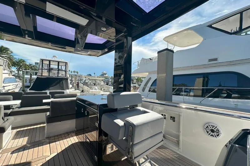 Slide: The Image of Luxurious 2016 Fjord 48 Open yacht interior with modern seating and sleek design. - 35