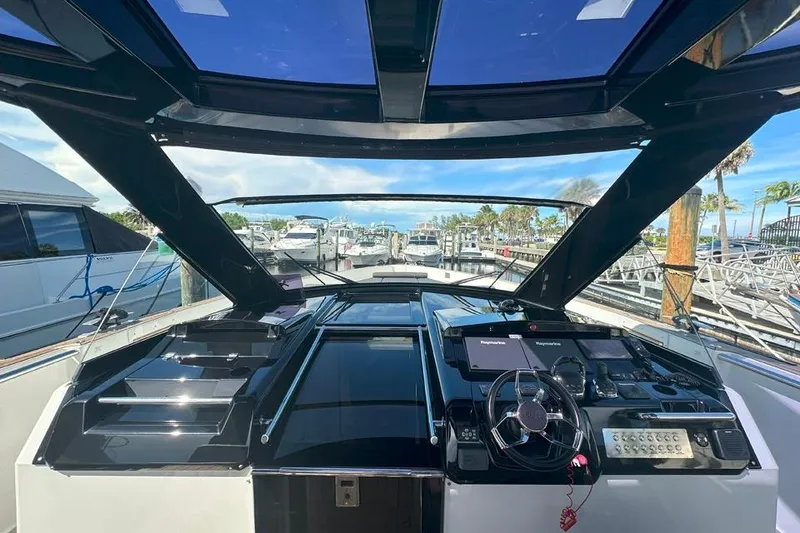 Slide: The Image of Cockpit view of 2016 Fjord 48 Open yacht with modern navigation equipment. - 36