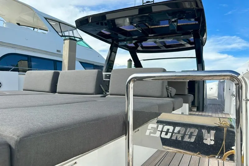 Slide: The Image of 2016 Fjord 48 Open yacht with sleek design and spacious deck. - 60