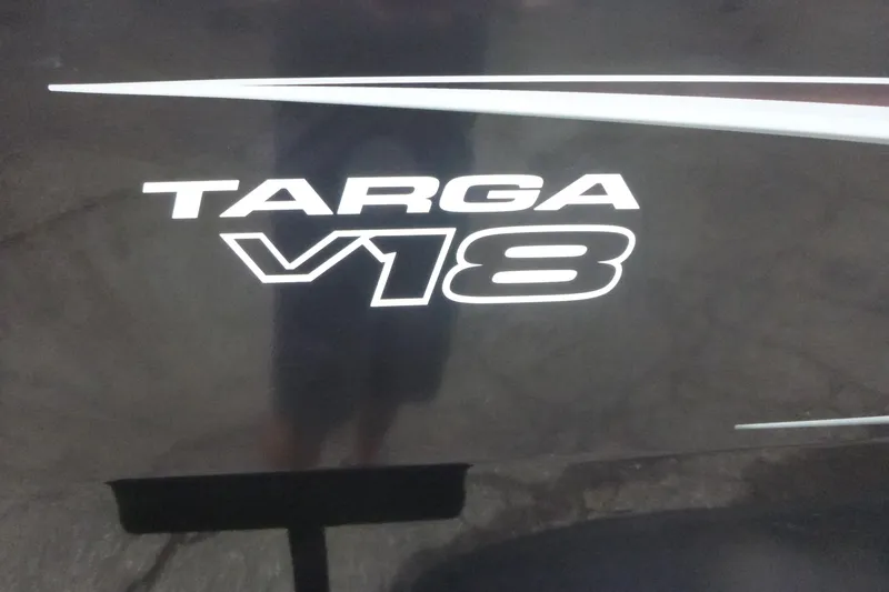 Slide: The Image of 2026 Tracker Targa V-18 Combo logo on a dark surface. - 17