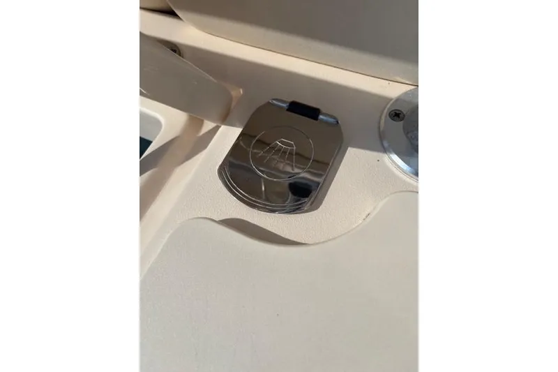 Slide: The Image of Chrome fixture on 2013 Grady-White Canyon 336 boat deck. - 32