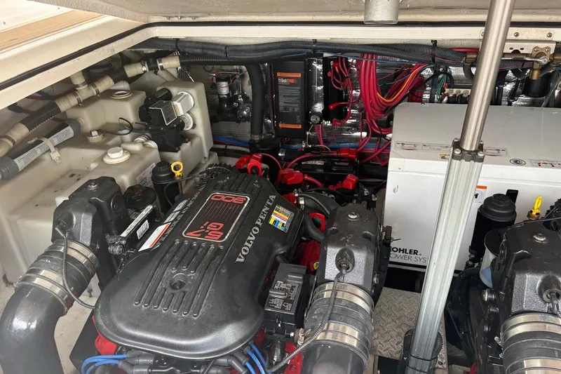 Slide: The Image of Engine compartment of a 2010 Regal 3360 Window Express with Volvo Penta engine. - 7