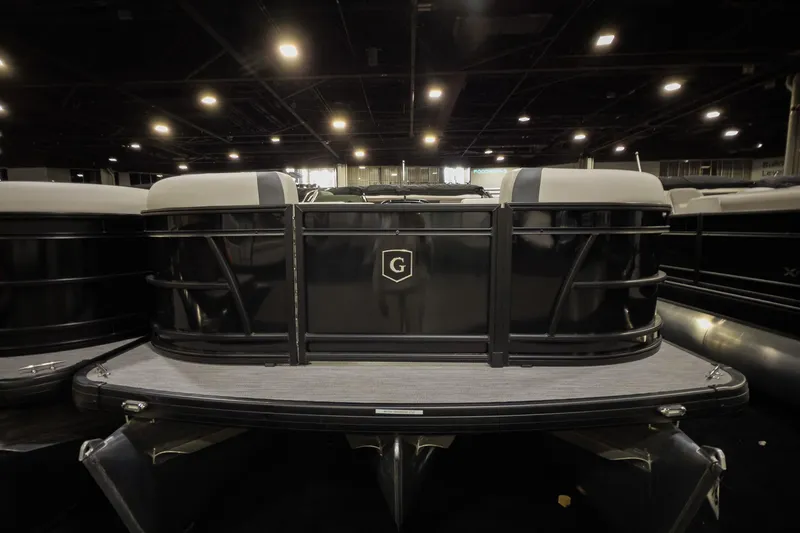 The Image of 2026 Godfrey Sweetwater 22' Cruise Special Edition Tritoon, front view in showroom lighting. - 0