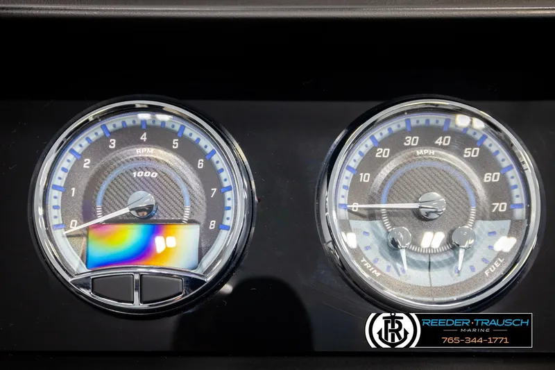 Slide: The Image of Dashboard of 2026 Avalon CAT QLS with RPM and MPH gauges. - 30