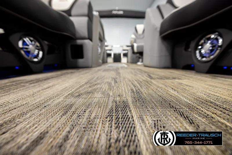 Slide: The Image of Luxurious interior of 2026 Avalon CAT QLS boat with plush seating and stylish flooring. - 45
