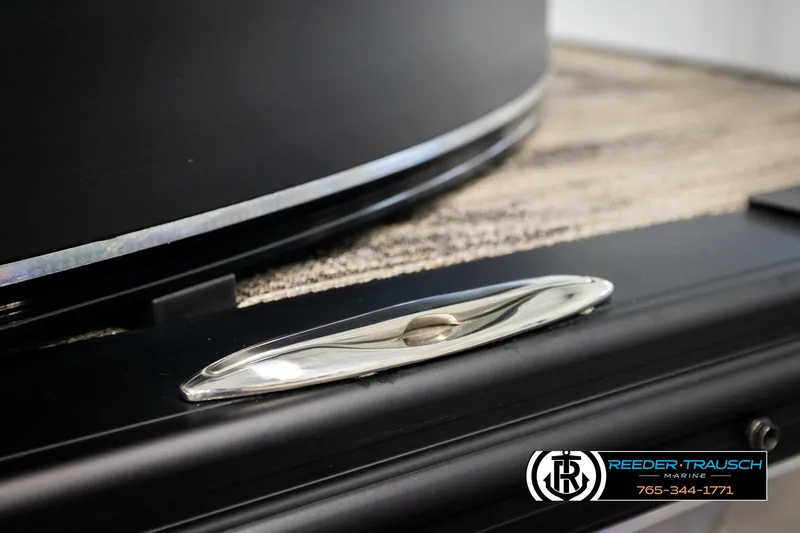 Slide: The Image of Close-up of Avalon CAT QLS 2026 boat cleat with Reeder-Trausch Marine logo. - 51