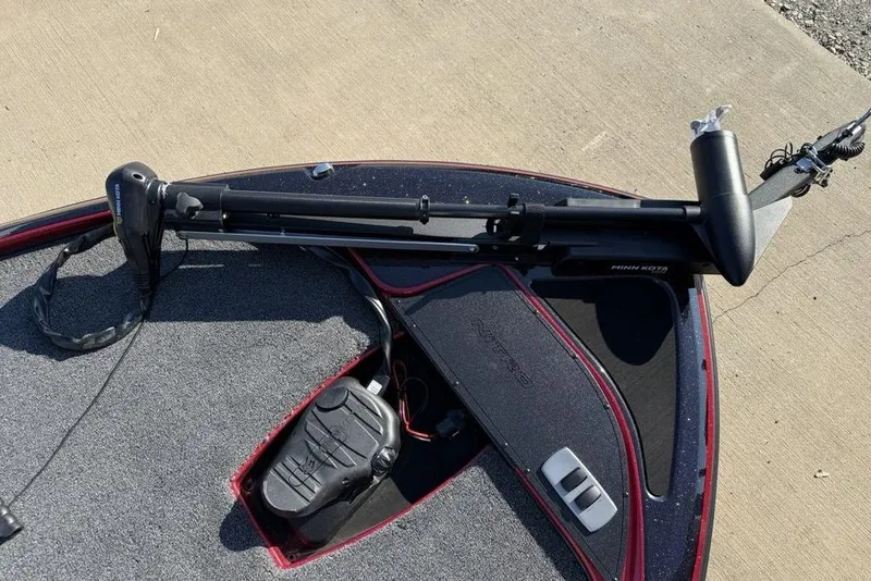 Slide: The Image of 2026 Nitro Z17 boat deck with Minn Kota trolling motor. - 5