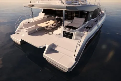 Slide: The Image of 2026 Aquila 50 Sail catamaran with spacious deck and modern design on calm waters. - 18