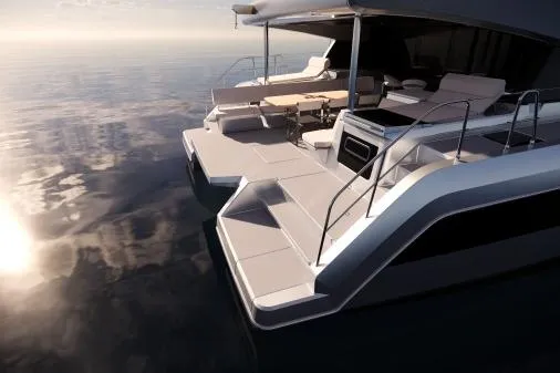 Slide: The Image of Luxury Aquila 50 Sail yacht, 2026 model, on calm waters at sunset. - 20