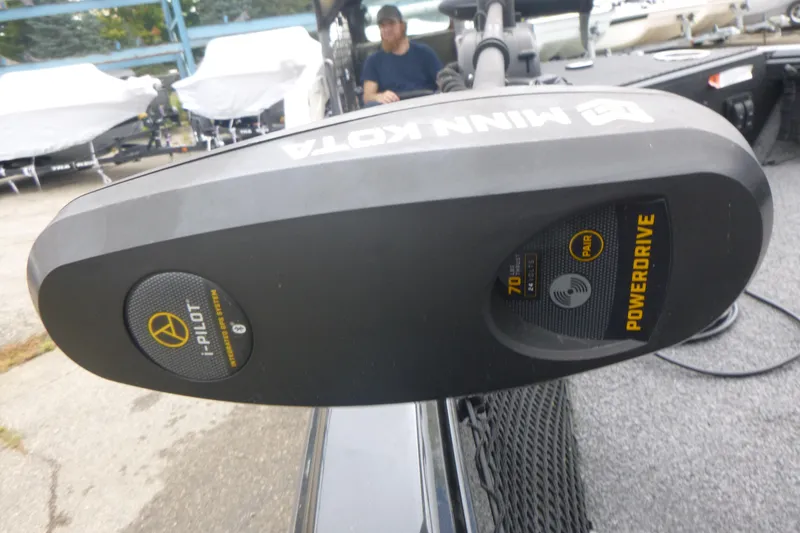 Slide: The Image of Minn Kota PowerDrive motor on 2020 Ranger VS1682 WT boat, featuring i-Pilot GPS system. - 8