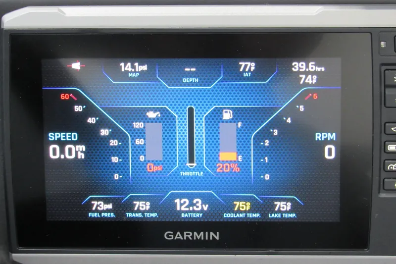 Slide: The Image of Garmin display showing Axis T220 dashboard metrics, including speed, RPM, fuel, and temperature readings. - 8