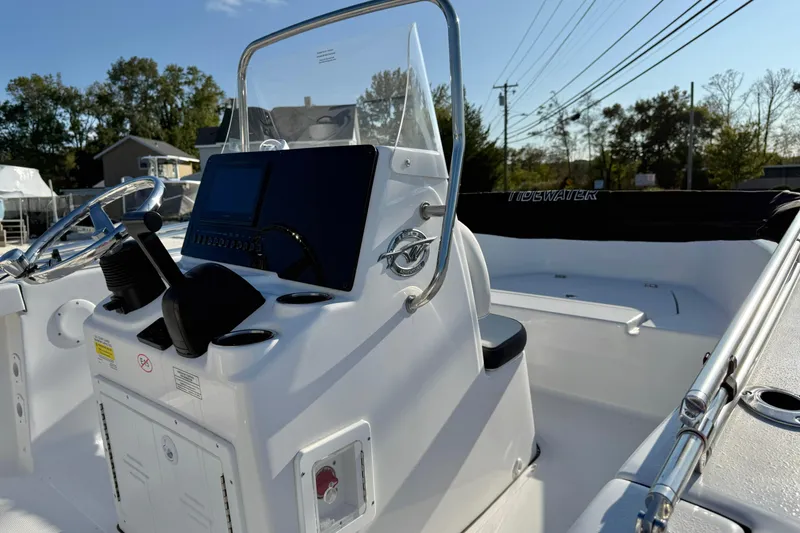 Slide: The Image of 2026 Tidewater 180 CC Adventure boat with Yamaha 115 outboard motor on trailer. - 9