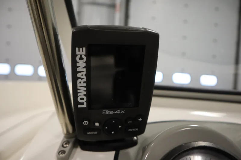 Slide: The Image of Lowrance Elite-4x fishfinder on 2013 Bayliner 175 Bowrider dashboard. - 17