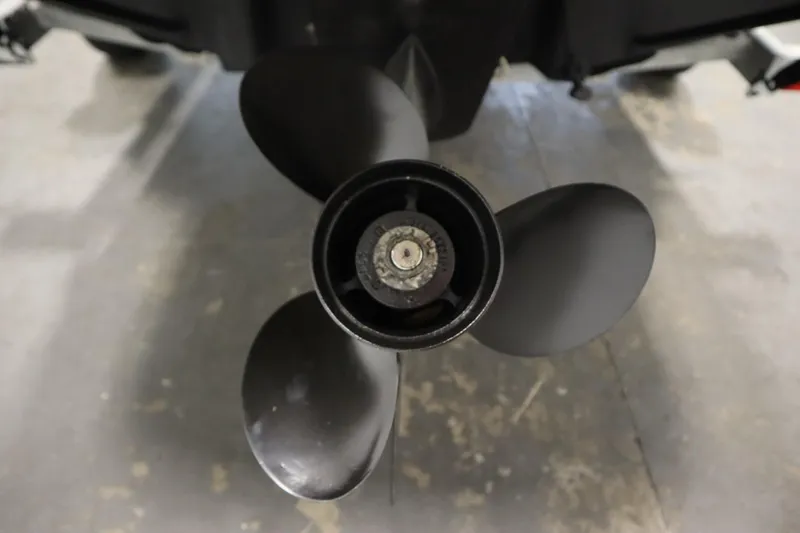 Slide: The Image of Propeller of 2013 Bayliner 175 Bowrider boat on a concrete floor. - 39