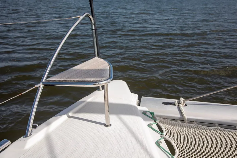 Slide: The Image of 2018 Fountaine Pajot Helia 44 Evolution catamaran deck with ocean view. - 19