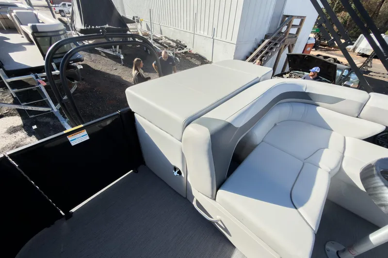 Slide: The Image of 2026 Godfrey Sweetwater 20' Cruise Special Edition Tritoon interior with plush seating. - 17