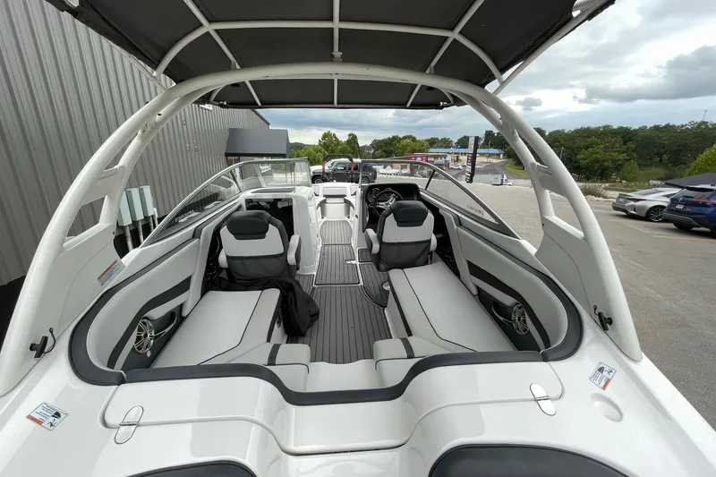 Slide: The Image of 2017 Yamaha 242 boat interior with sleek seating and modern design. - 4