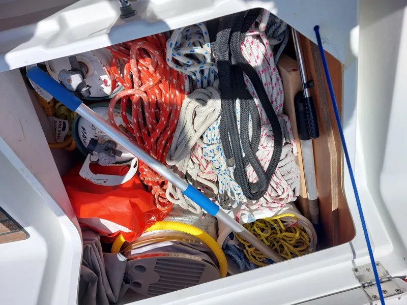 Slide: The Image of Teak deck of 2013 Jeanneau Sun Odyssey 44 DS sailboat. - 21