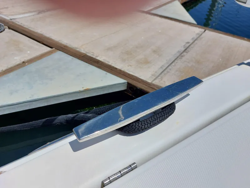 Slide: The Image of Jeanneau Sun Odyssey 44 DS 2013 yacht deck with winch and rope system. - 33