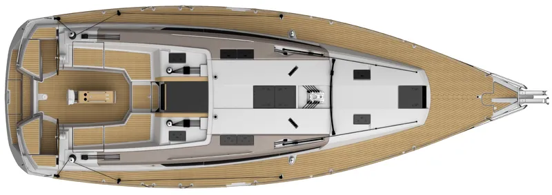 Slide: The Image of 2013 Jeanneau Sun Odyssey 44 DS sailboat docked under clear blue sky. - 6