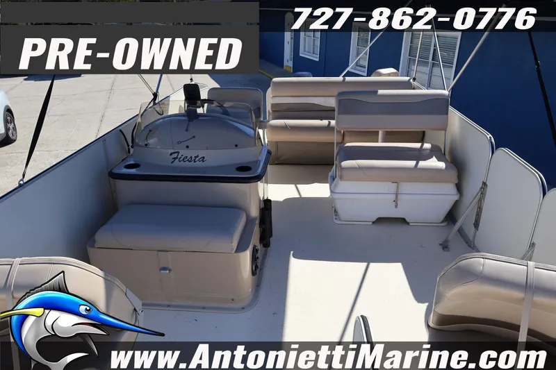 Slide: The Image of Pre-owned 2017 Fiesta 20 FISH boat interior with seating, available at Antonietti Marine. - 11