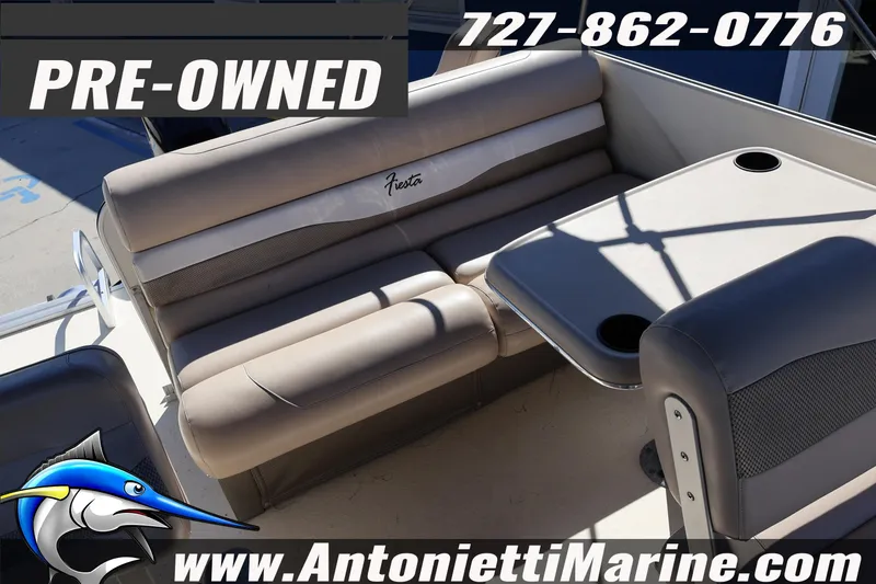 Slide: The Image of Pre-owned 2017 Fiesta 20 FISH boat interior with seating and table, Antonietti Marine. - 14