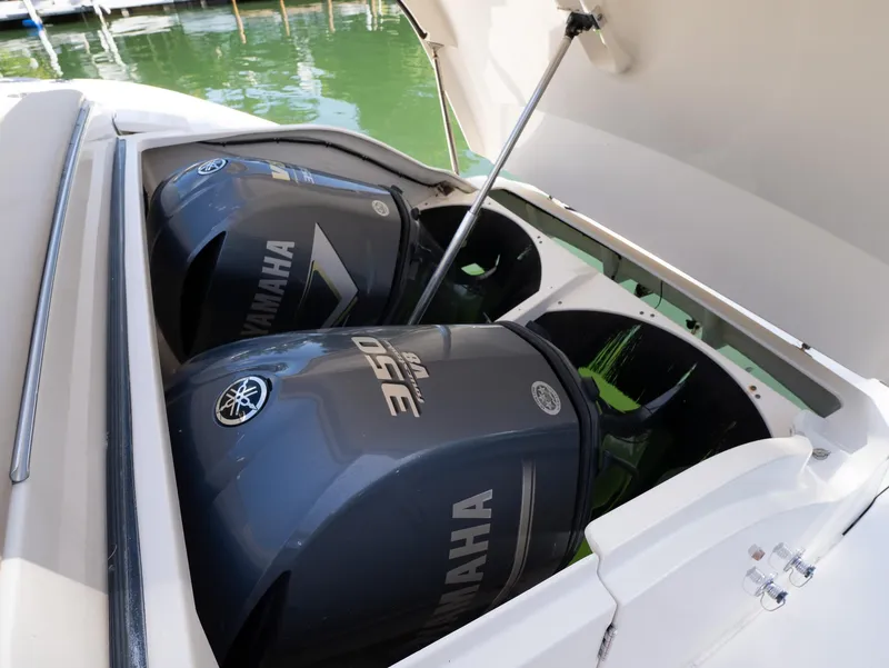 Slide: The Image of 2014 Pursuit SC 365i Sport Coupe with twin Yamaha 350 engines. - 30