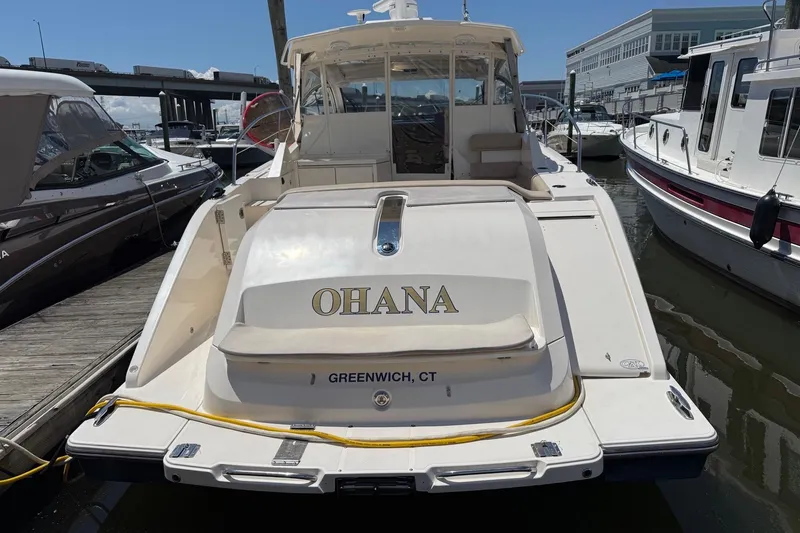 Slide: The Image of 2014 Pursuit SC 365i Sport Coupe docked, named "Ohana," Greenwich, CT. - 10