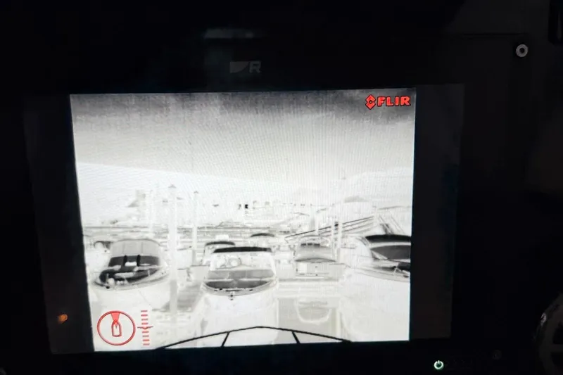 Slide: The Image of Thermal camera view of boats at a marina, featuring Pursuit SC 365i Sport Coupe, 2014 model. - 15