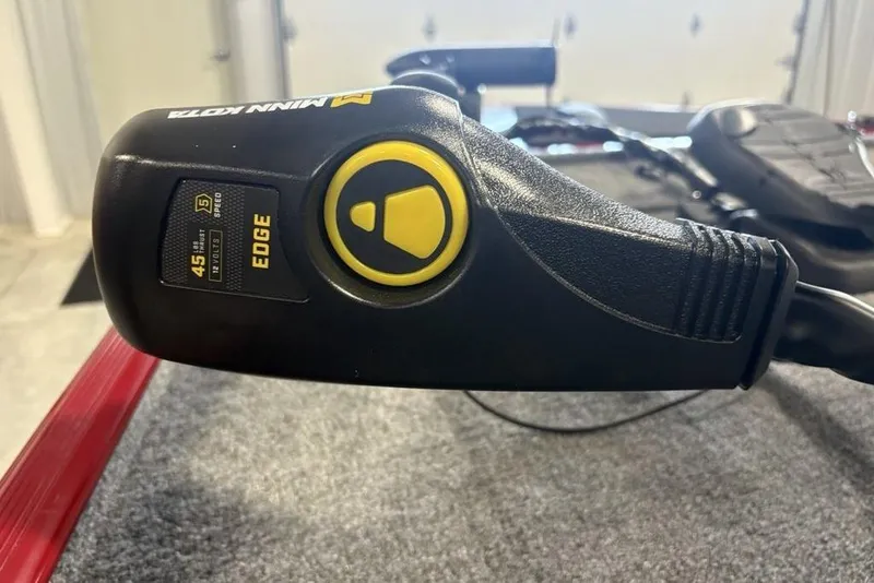 Slide: The Image of Close-up of Minn Kota Edge trolling motor on 2026 Tracker Bass Tracker Classic XL. - 6