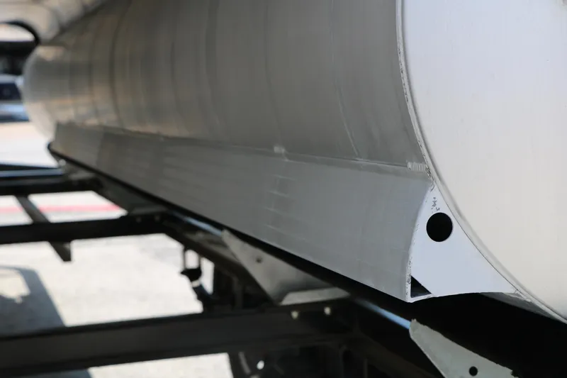 Slide: The Image of Close-up of 2017 Berkshire 22 RFX Cts Tri-toon pontoon detail. - 11