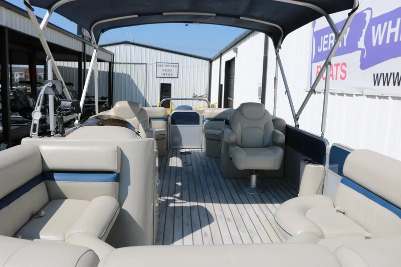 Slide: The Image of 2017 Berkshire 22 RFX Cts Tri-toon boat with spacious seating and canopy. - 17