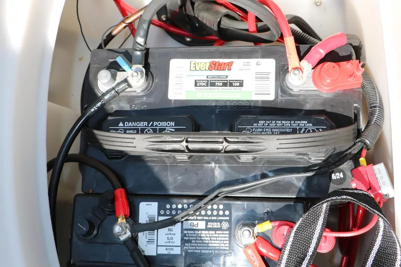 Slide: The Image of Battery compartment of a 2017 Berkshire 22 RFX Cts Tri-toon boat. - 42