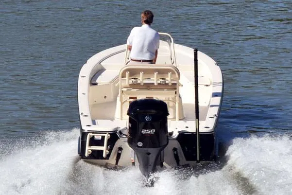Slide: The Image of Manufacturer Provided Image: A person steering a 2026 BlackJack 224 boat on the water. - 3