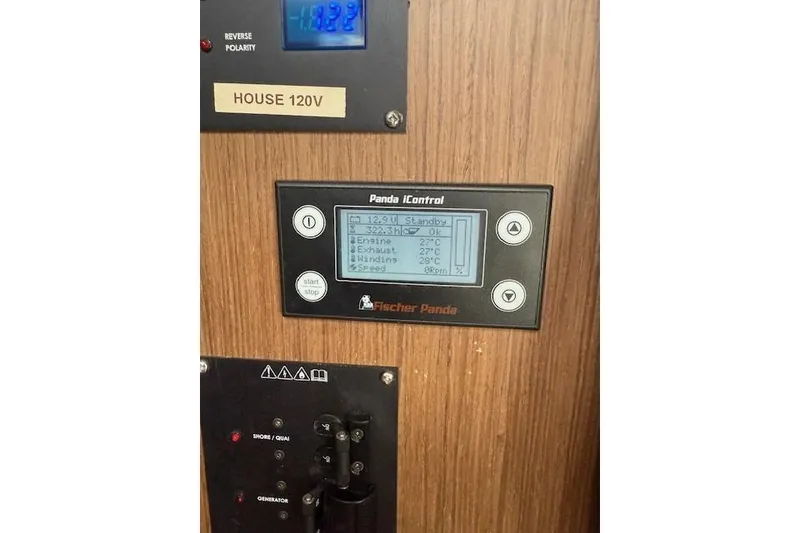 Slide: The Image of Control panel on 2024 Beneteau Antares 11 boat, featuring Fischer Panda iControl display. - 15