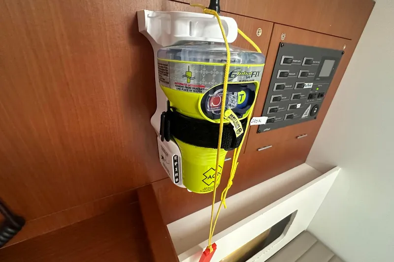 Slide: The Image of EPIRB device mounted on a 2021 J Boats J99 interior panel. - 26